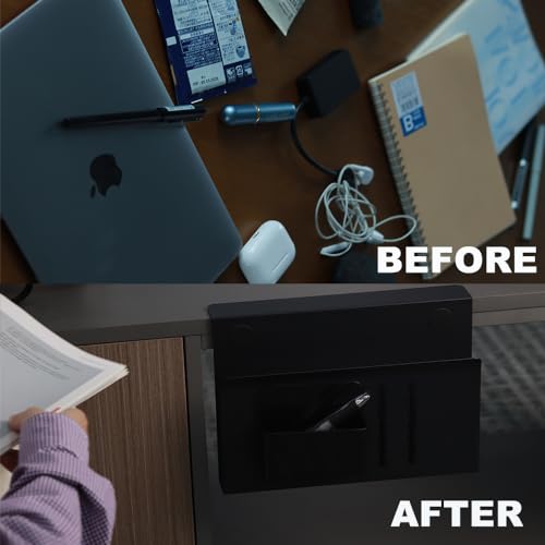 Black Clamp On Under Desk Laptop Holder with Magnetic Pen Holder H5328