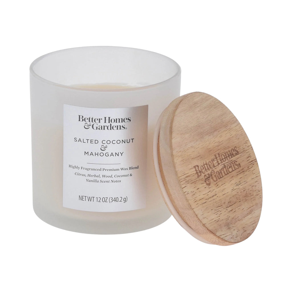 12oz Salted Coconut & Mahogany Scented 2-Wick Jar Candle R5875