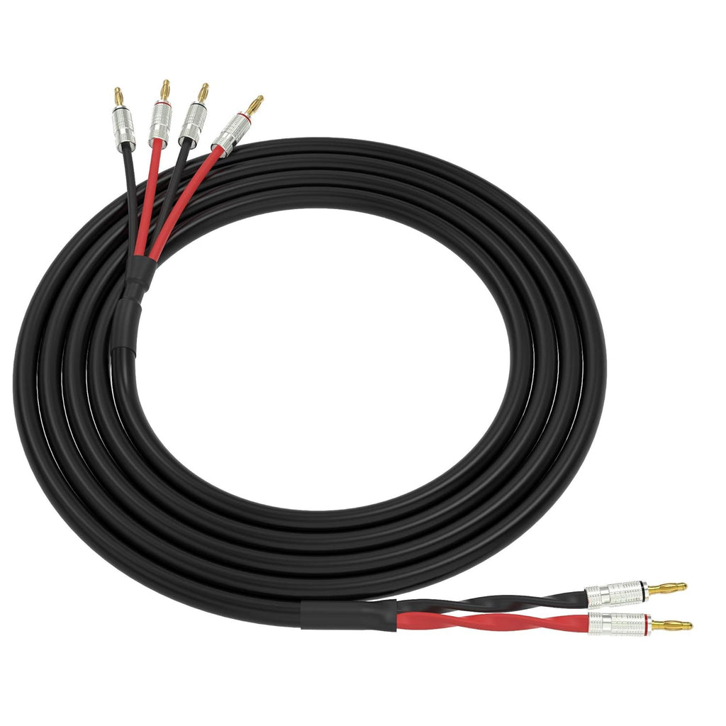 Black 3 Feet Speaker Cable with Gold Plated Banana Plugs I82517