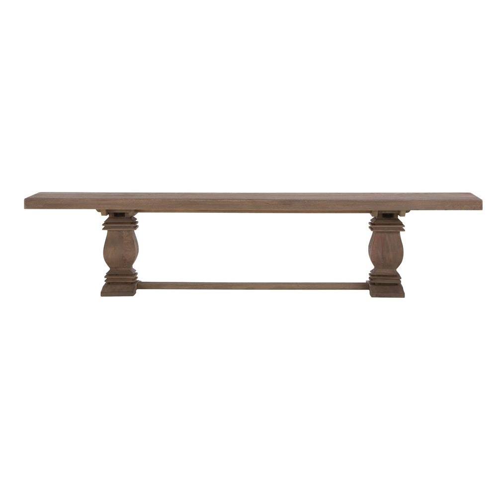 Antique Walnut Wood Dining Bench D378418