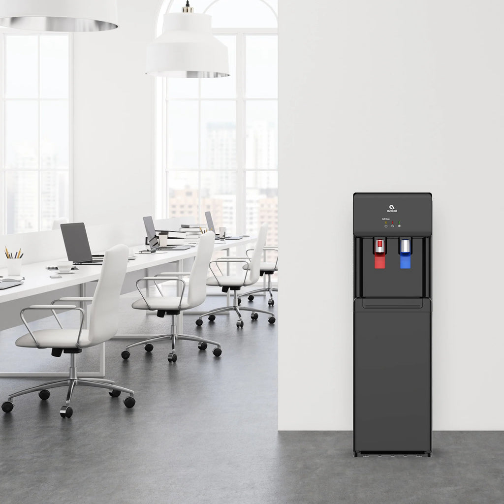 Black Self Clean Touchless Bottle Less Hot/Cold Water Cooler M207