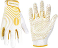 White and Gold Youth Football Gloves W765