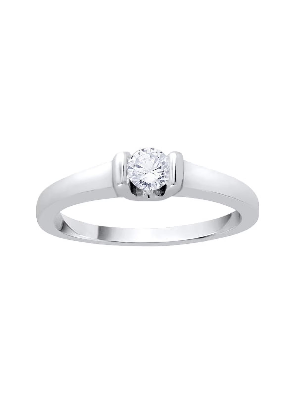 14K White Gold Diamond Solitaire Engagement Ring D69741