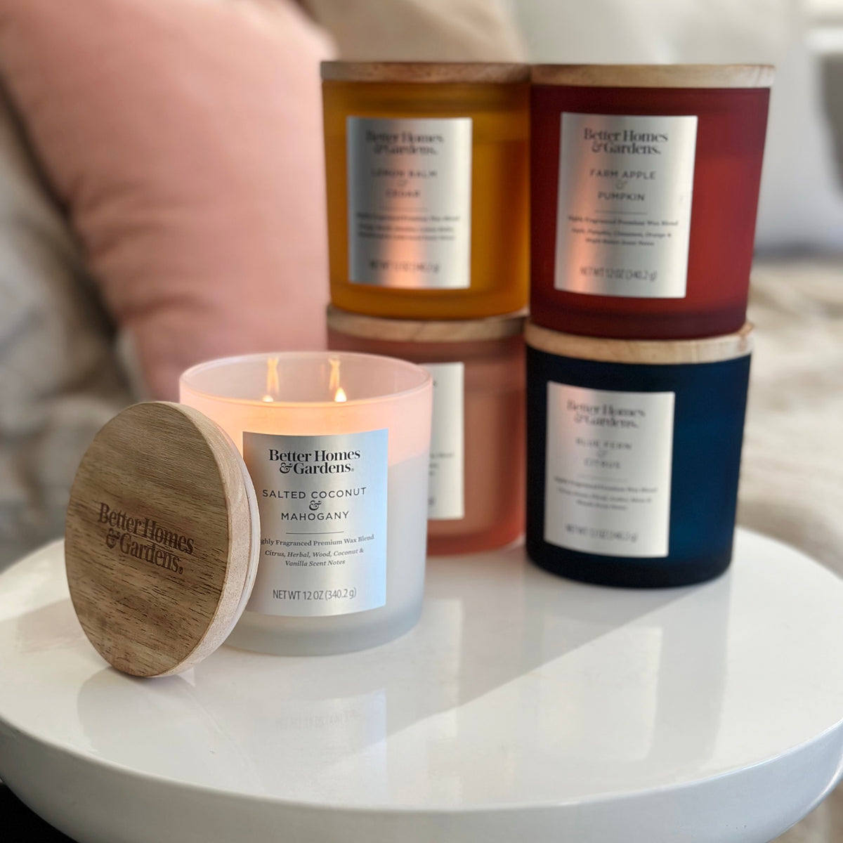 12oz Salted Coconut & Mahogany Scented 2-Wick Jar Candle R5875
