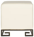 Cream Gold Faux Ostrich Ottoman Y983