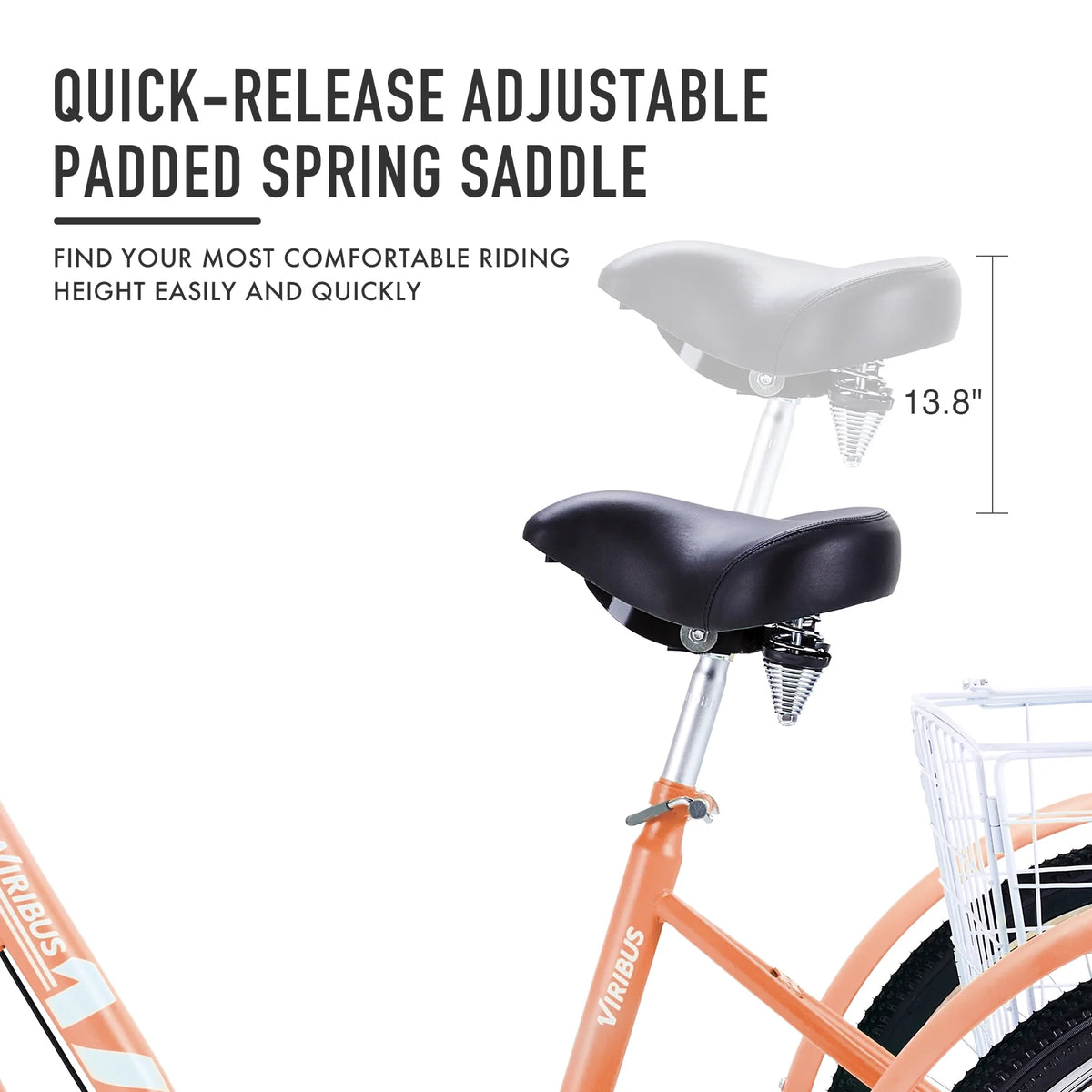 26Inch Single Speed Adult Tricycle 3 Wheel Cruiser Bike with Removable Wheeled Basket P45030