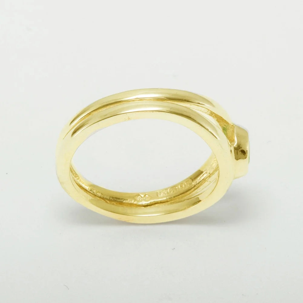 9k Yellow Gold Emerald Solitaire Engagement Ring J90119