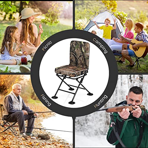 360 Degree Swivel Camouflage Folding Hunting Chair with Padded Cushion T94396