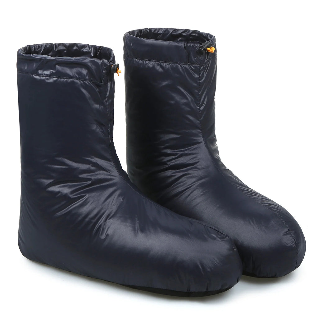 Winter Down Booties Socks Warm Soft Windproof Sleeping Slippers with Adjustable Drawstring Down Filled Boots with Storage Bag C31209
