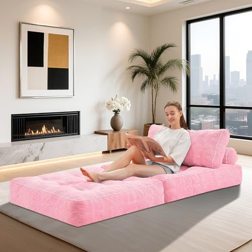 Black Folding Sofa Bed with Dual-Pillow M39302