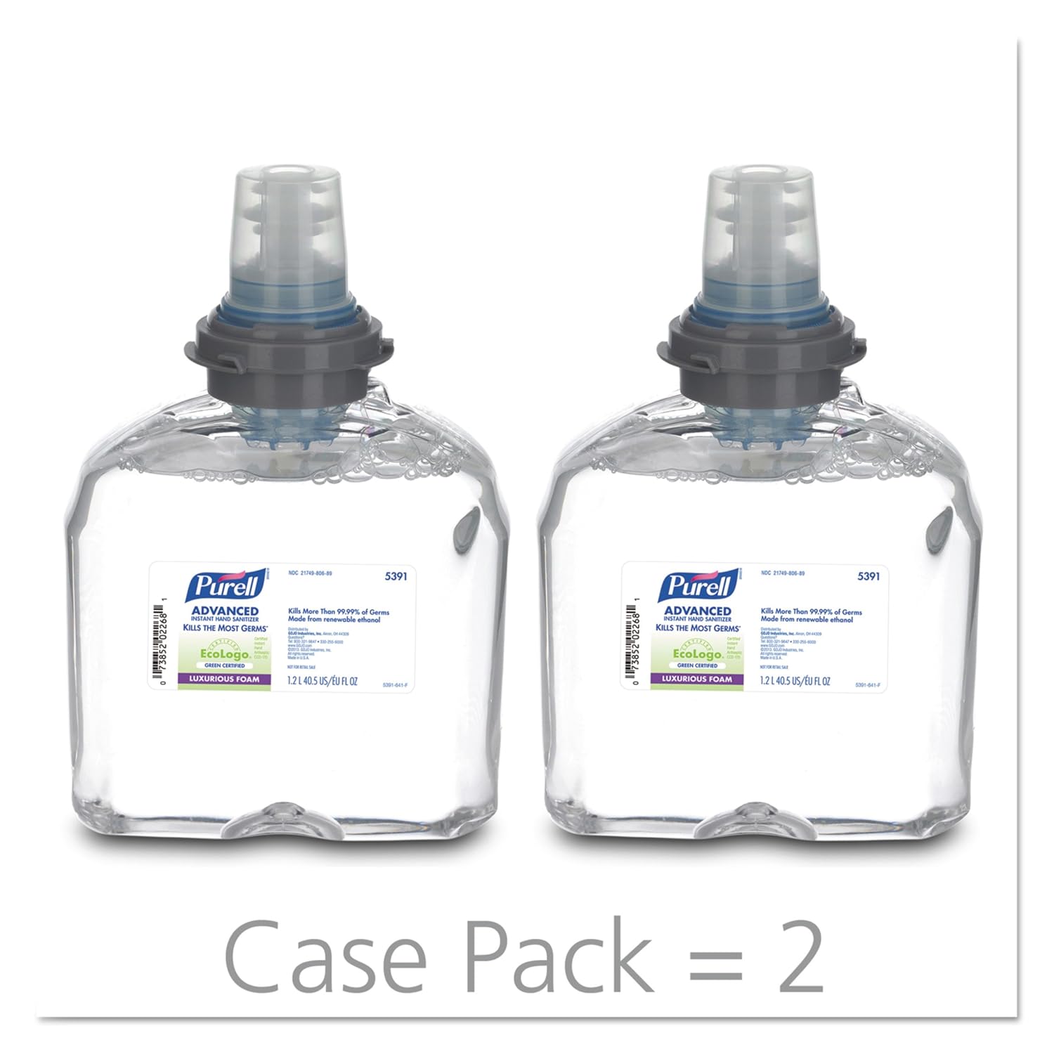 1200mL Clear Instant Hand Sanitizer Foam Refill (Pack of 2) N12118