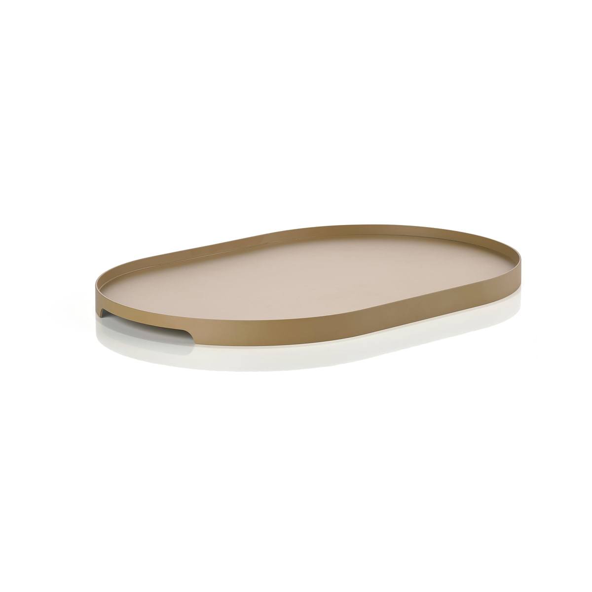 Metal Tray Oval, 35 x 23 cm, Khaki G839