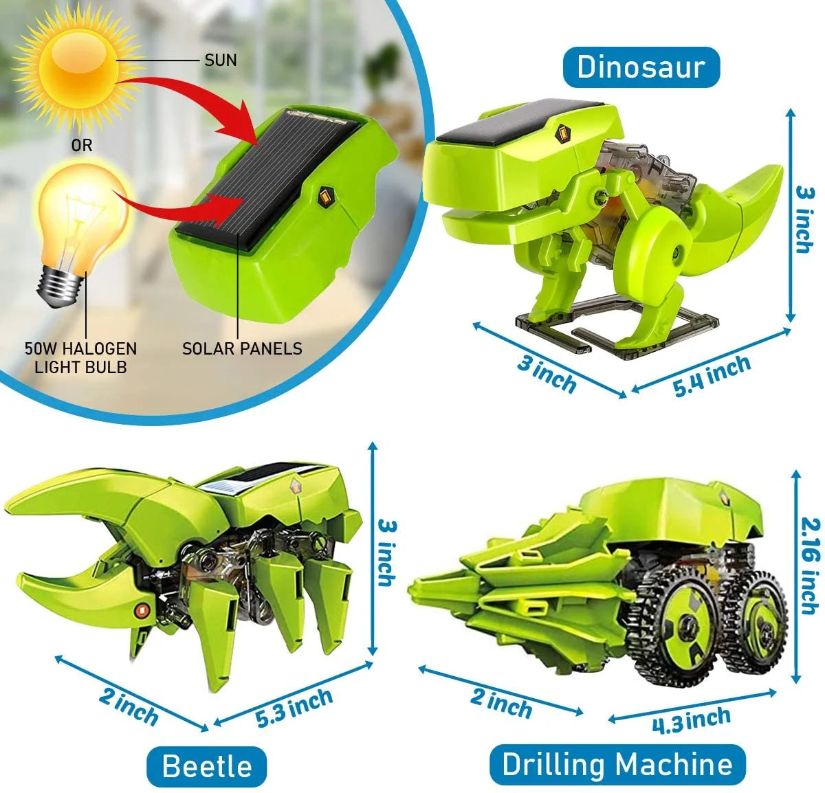 Solar Robot Kit 3-in-1 STEM Science Kits Toys for Kids K35130
