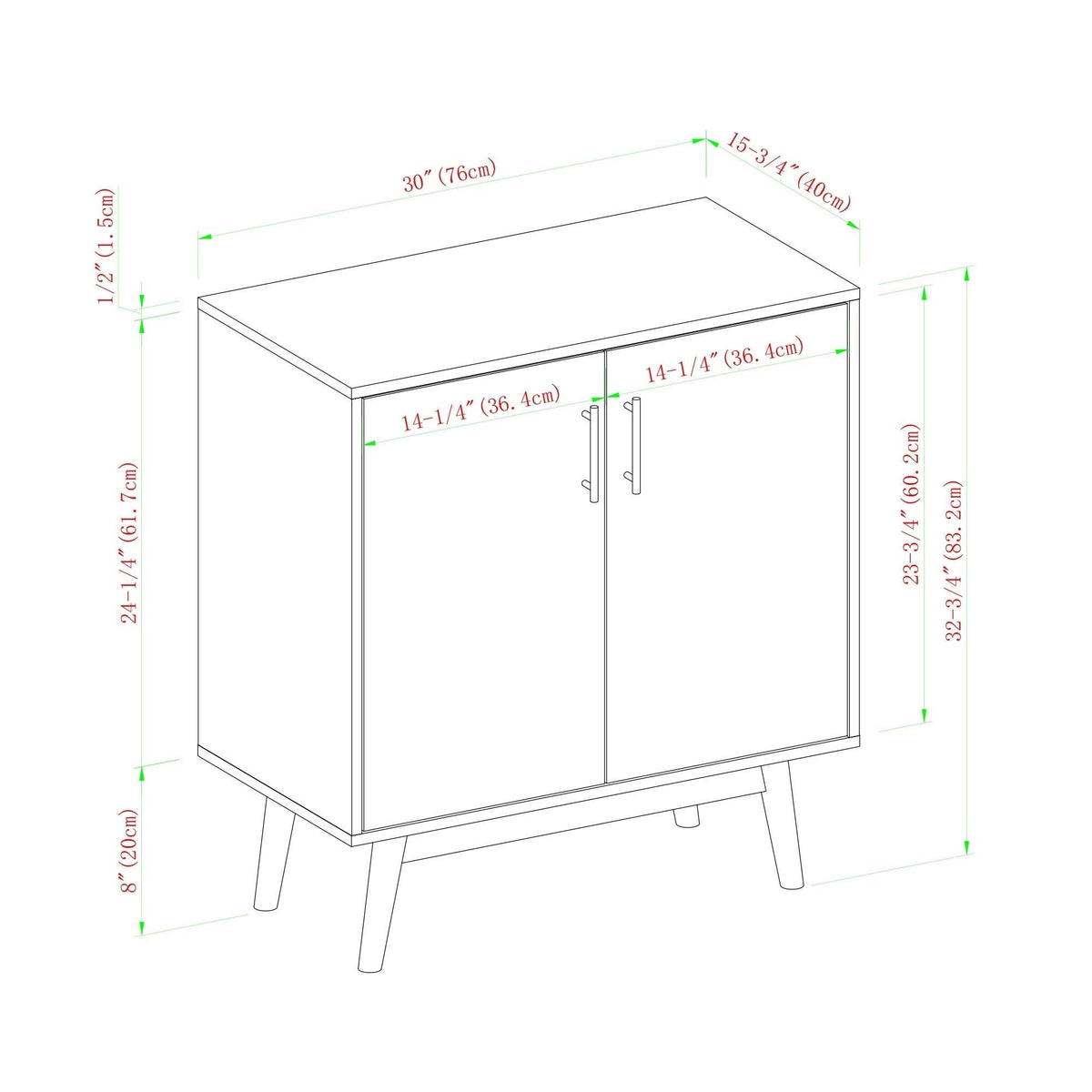 White Mid-Century Accent Cabinet S92744