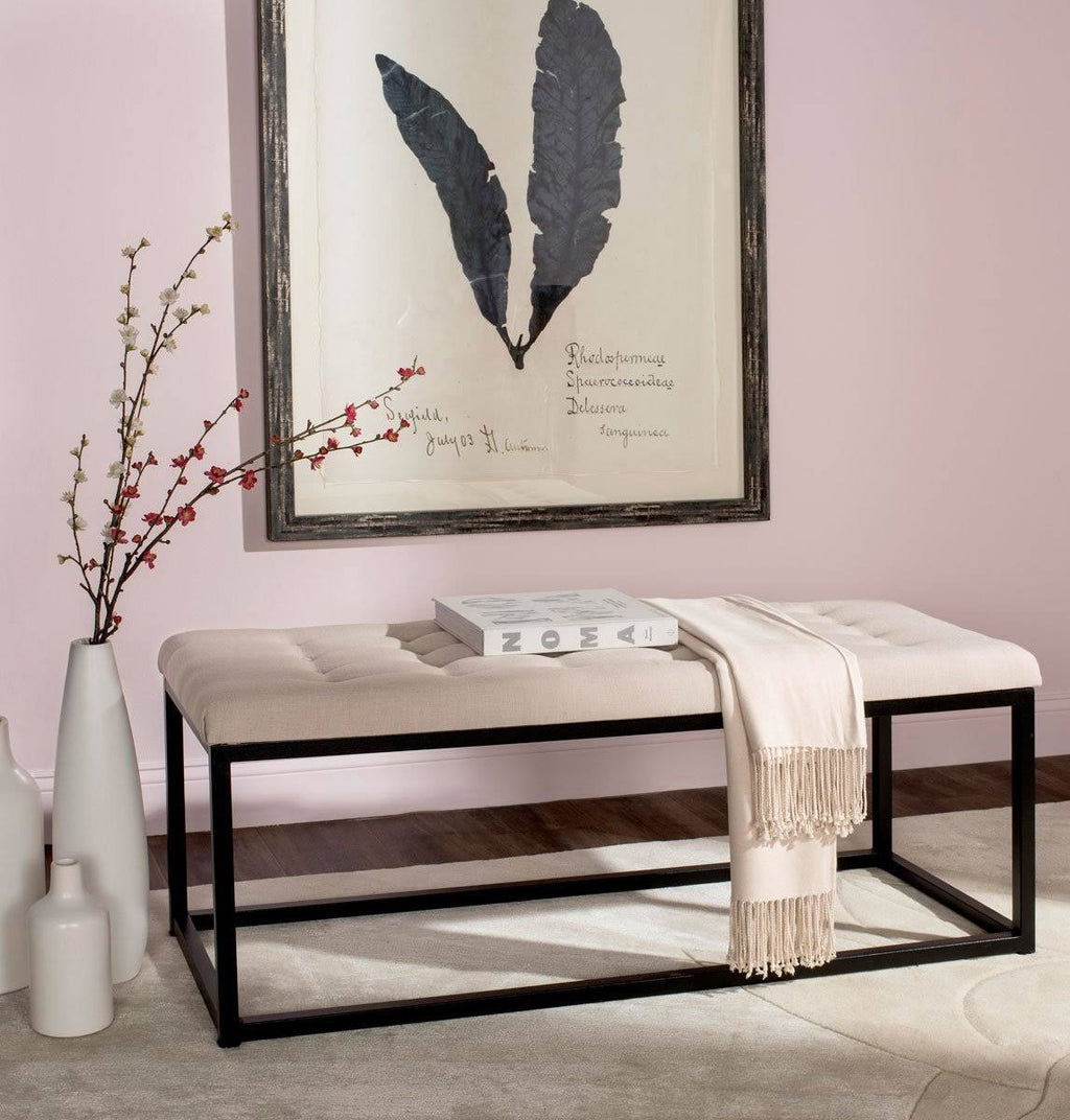 Navy/Brass Velvet Bench L7577