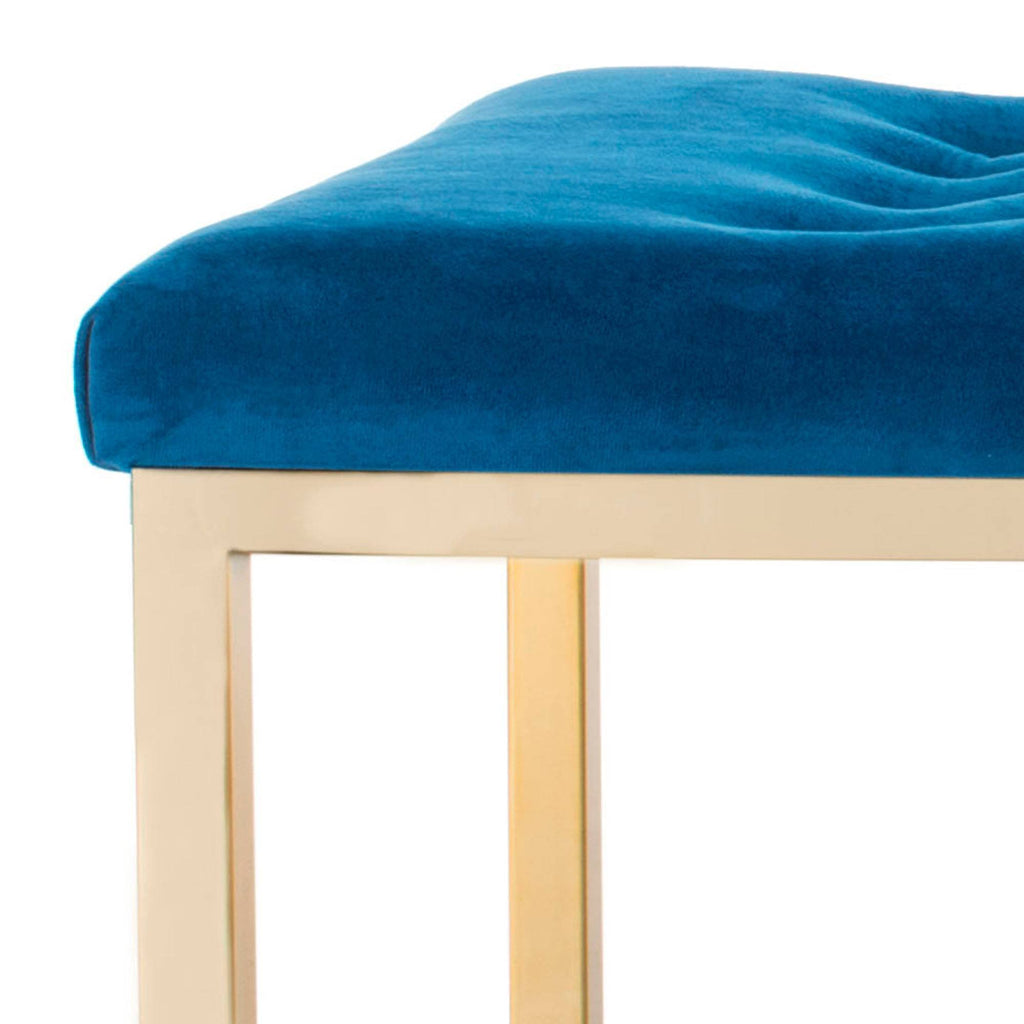 Navy/Brass Velvet Bench L7577