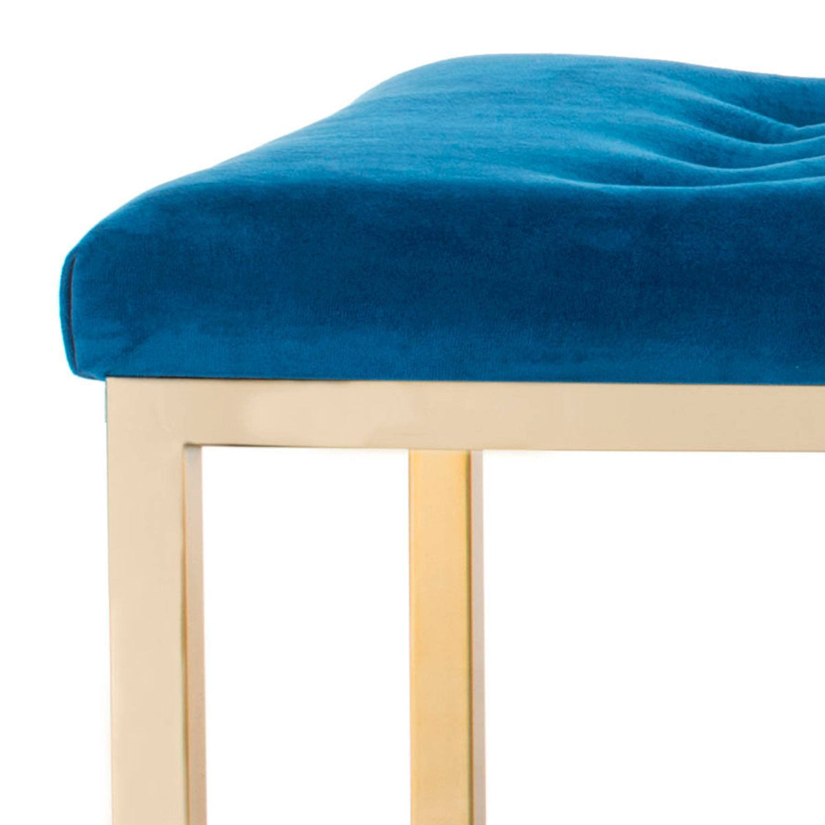 Navy/Brass Velvet Bench L7577