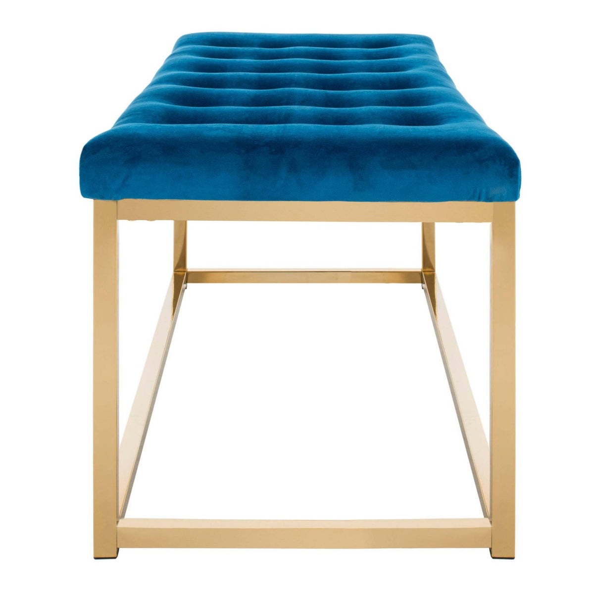 Navy/Brass Velvet Bench L7577