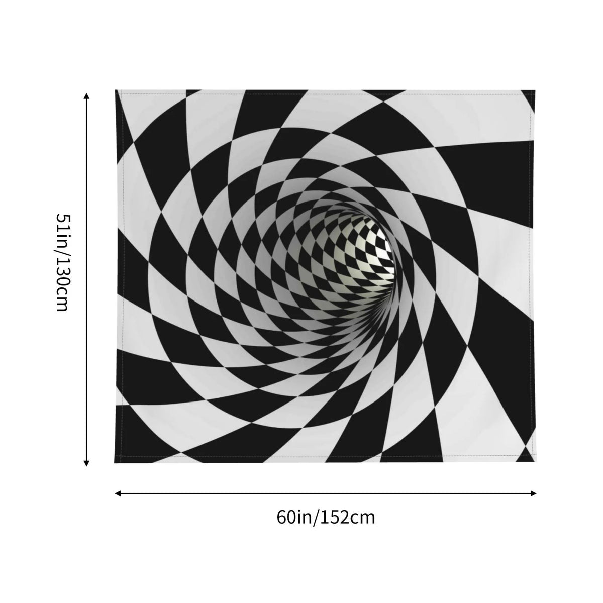 3D Vortex Illusion Tapestry Wall Hanging 60x51in I69607