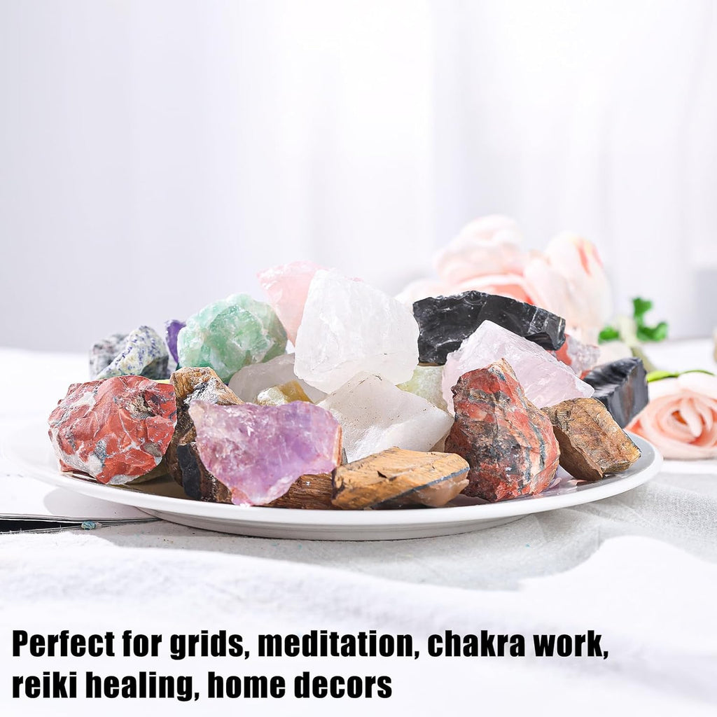 3LB Assorted Natural Stone Mix Raw Gemstone Rough Stones Crystals C5535