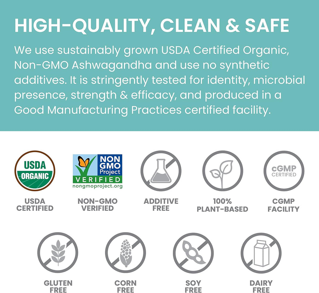 Organic Ashwagandha 90 Caplets 670 mg F490