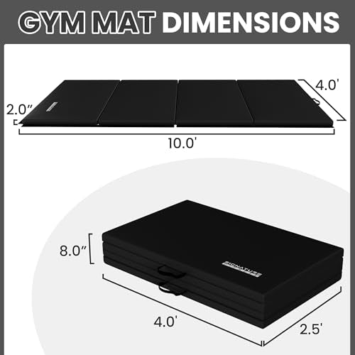 2" Thick Folding Gymnastics Mat with Carrying Handles O233