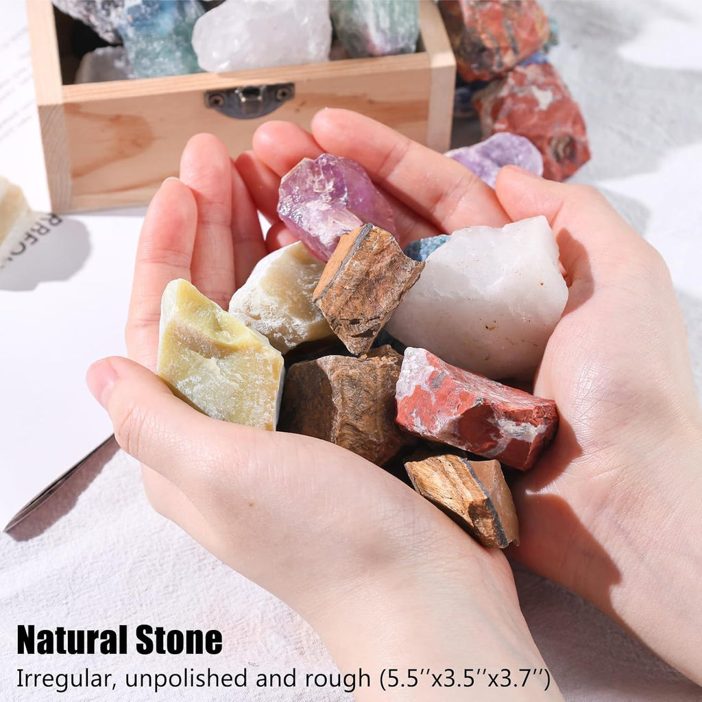 3LB Assorted Natural Stone Mix Raw Gemstone Rough Stones Crystals C5535