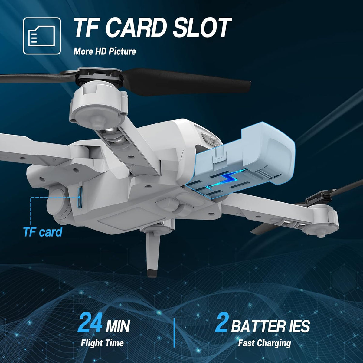 HD 1080P FPV Foldable RC Quadcopter Drone with Camera Q17890