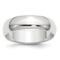 18K Yellow Gold White Gold 6mm Half-Round Wedding Band Ring Size 6.5 C9348