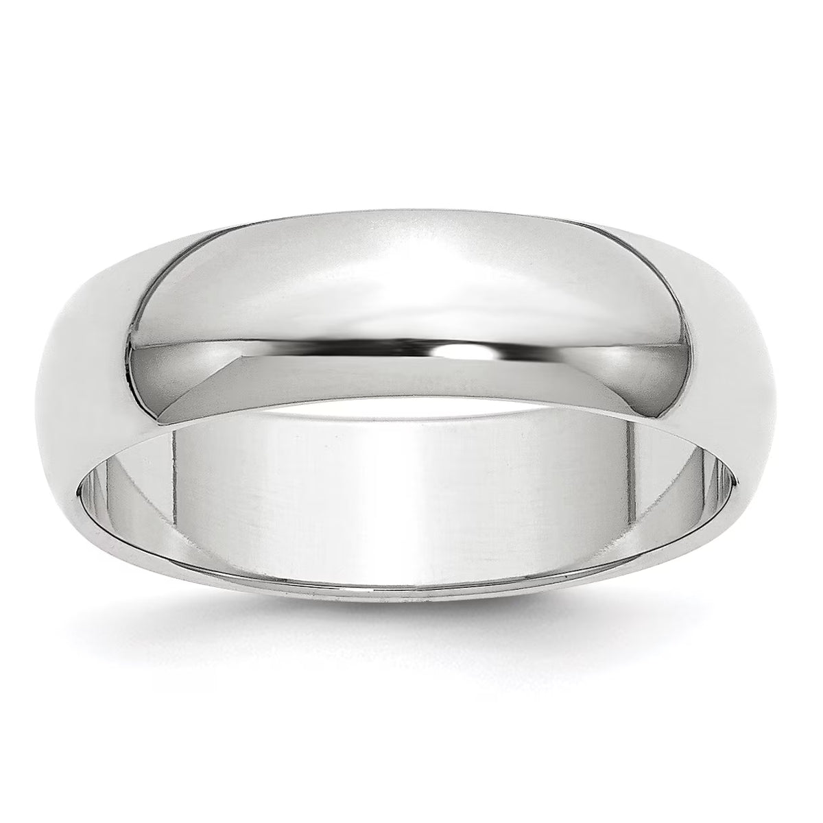 18K Yellow Gold White Gold 6mm Half-Round Wedding Band Ring Size 6.5 C9348