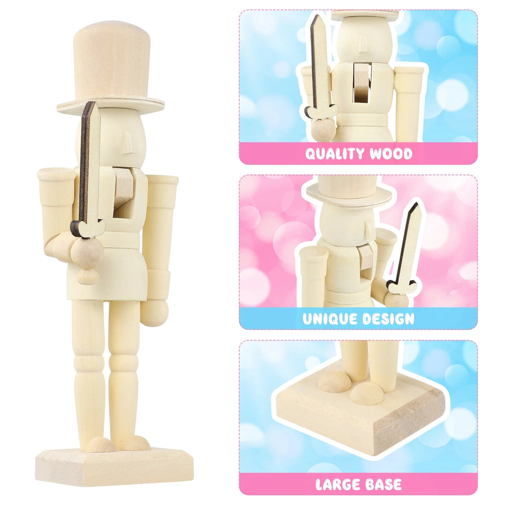 Unpainted Wooden Nutcracker Soldier M103