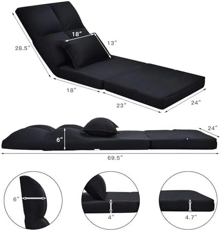 Triple Fold Down Sofa Bed with One Pillow P512
