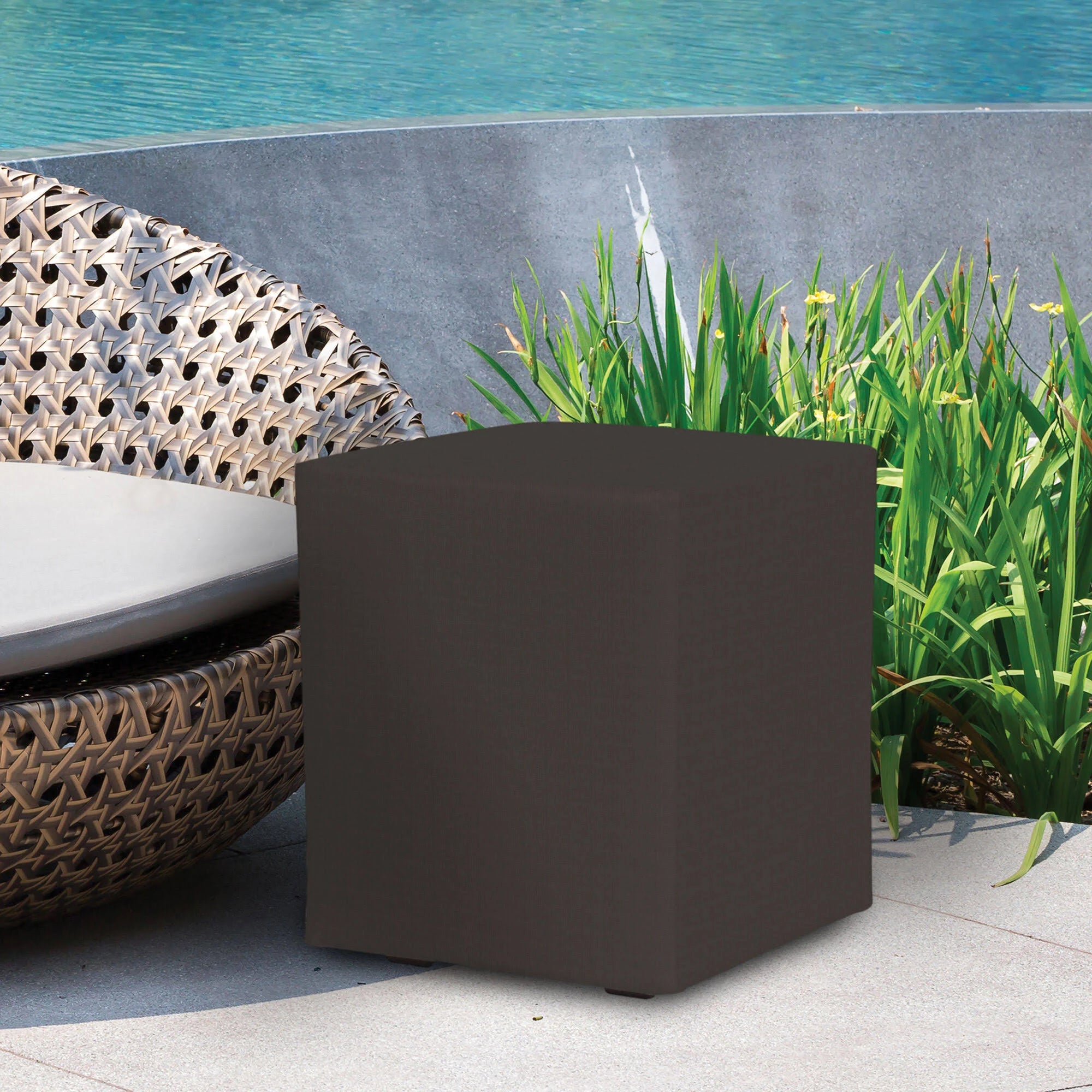 Charcoal Cube Ottoman N55425