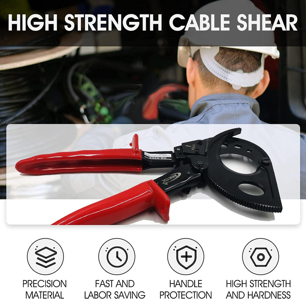 Aluminum Copper Ratchet Cable Cutters, Wire Cutters (400mm2) Pack of 2 J368