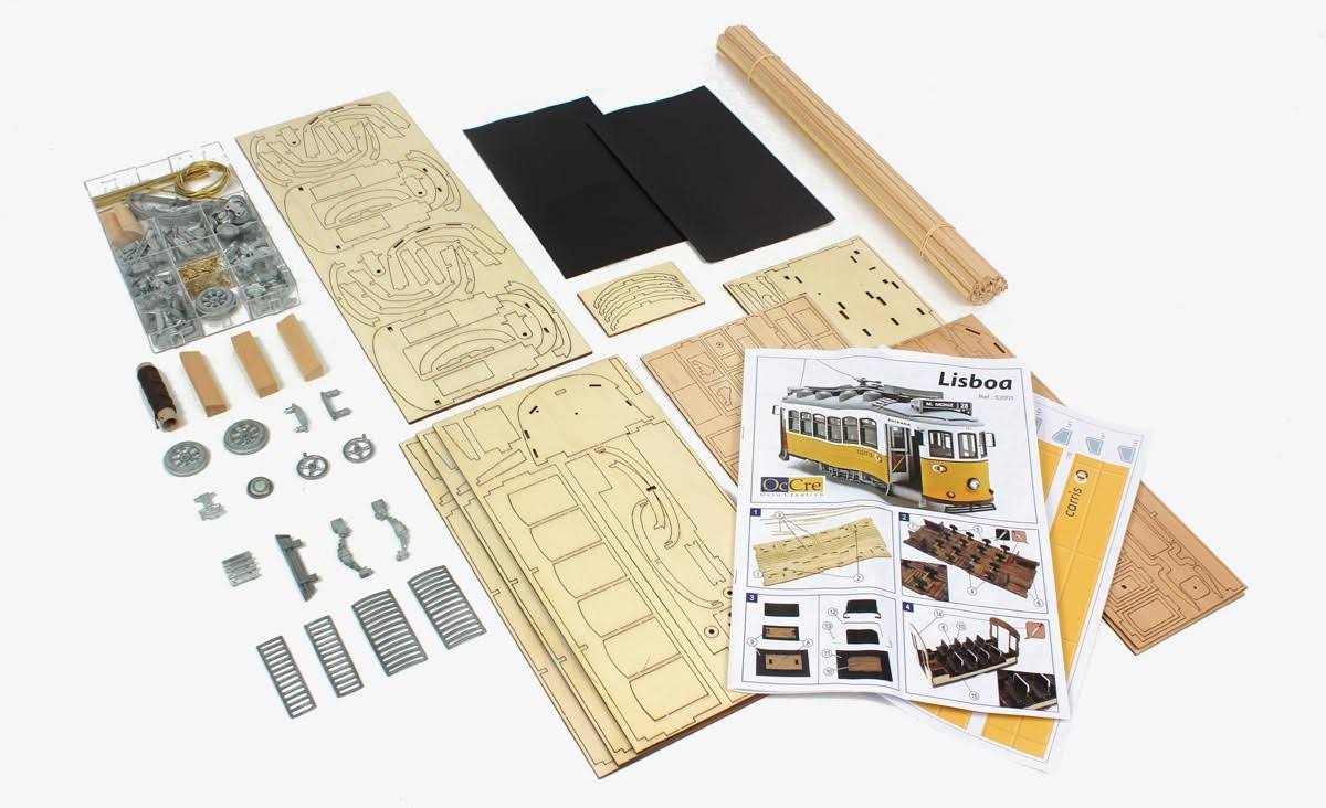 Lisboa Tram Wooden Model Kit, 1/24 Scale O256