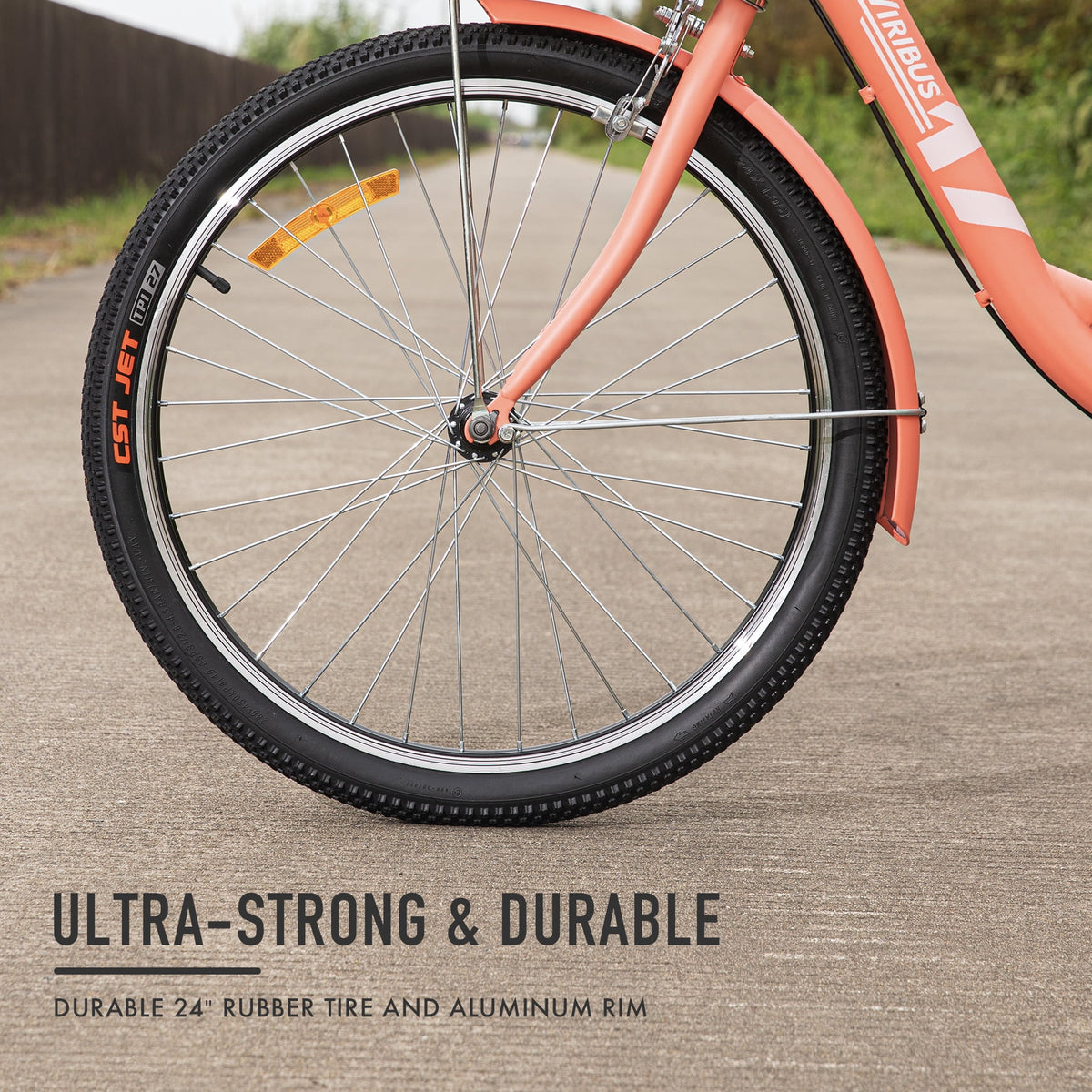 26Inch Single Speed Adult Tricycle 3 Wheel Cruiser Bike with Removable Wheeled Basket P45030