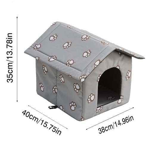Black Weatherproof Insulated Cat House with Transparent Curtain J221