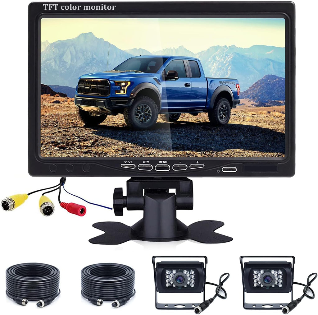IP66 Waterproof 7 Inch Monitor Dual Camera Backup Camera Kit P643263