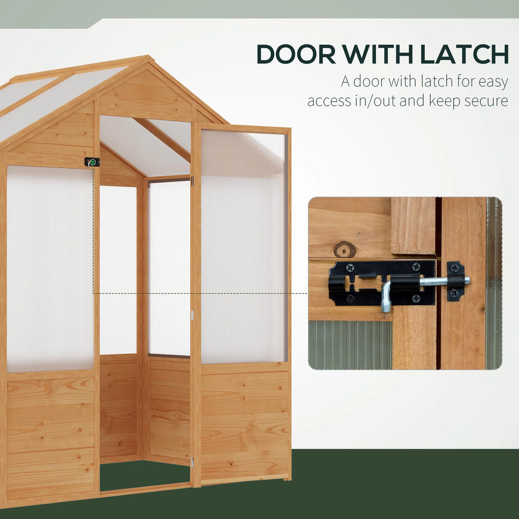 Natural Polycarbonate Wooden Greenhouse Q318891
