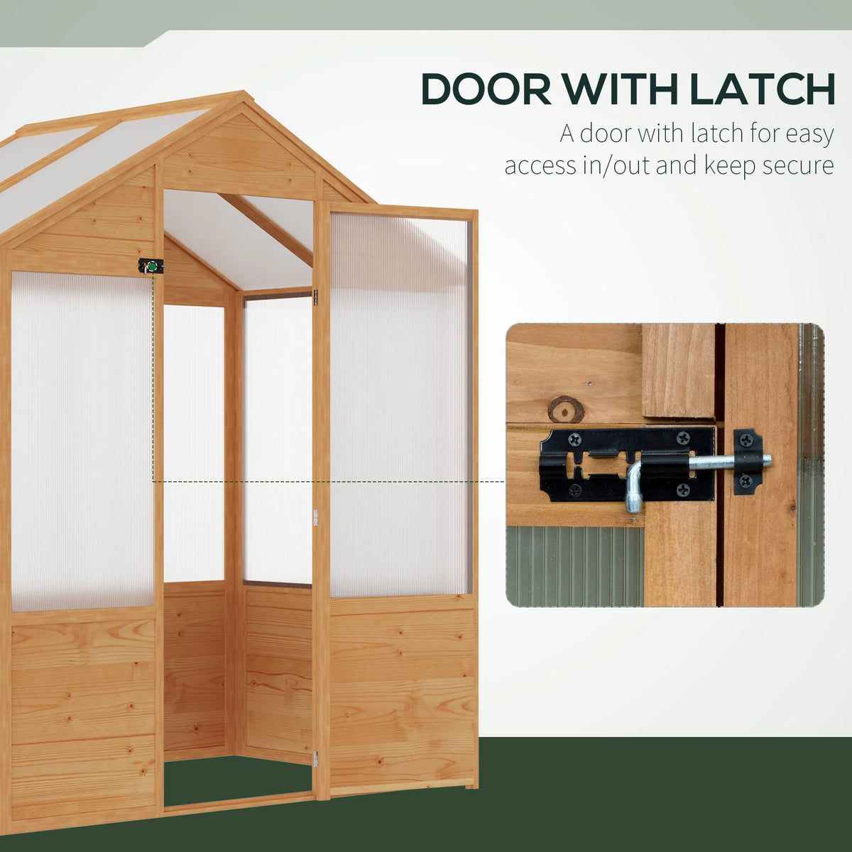 Natural Polycarbonate Wooden Greenhouse Q318891