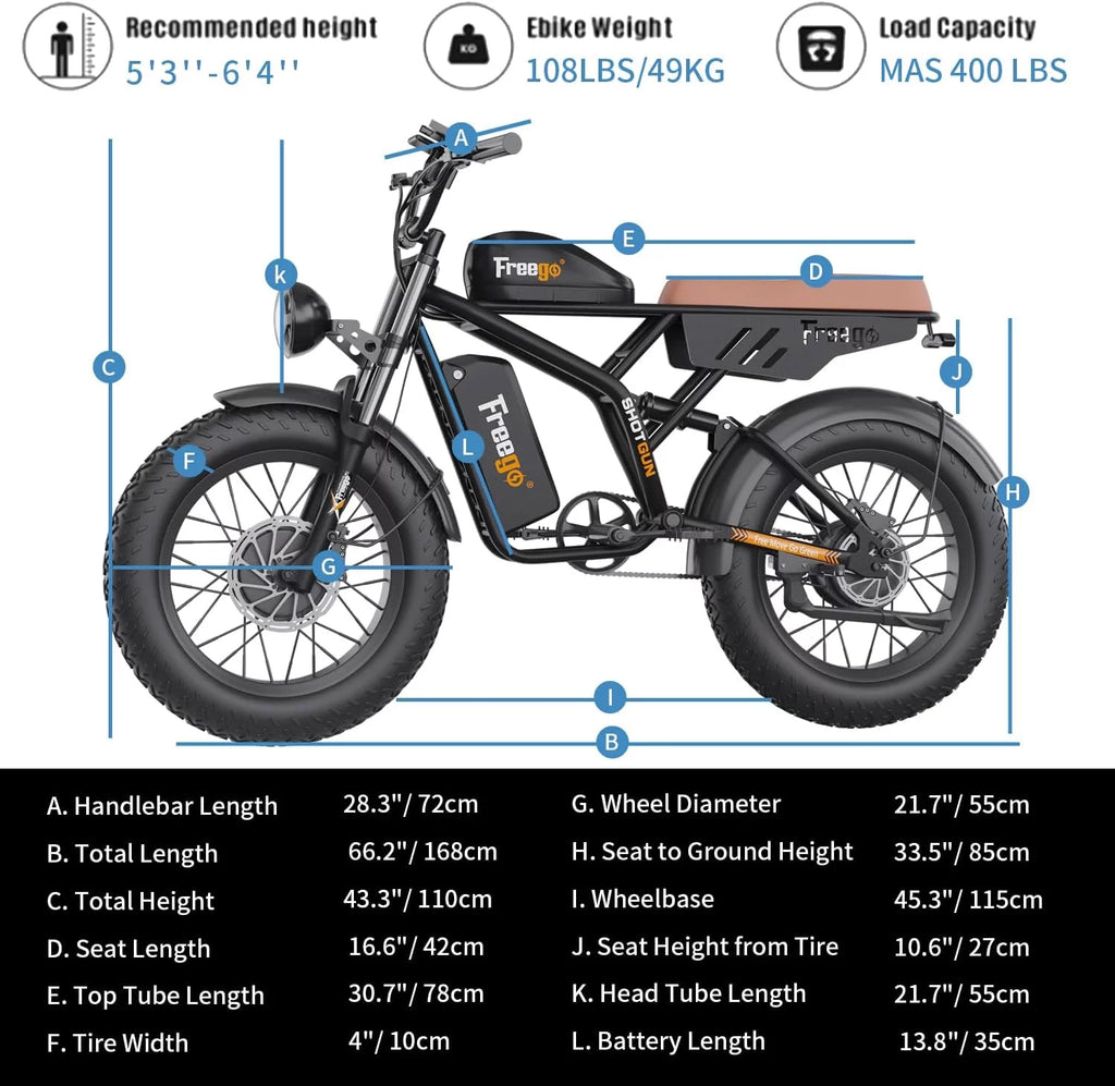 Dual Motor Dual Battery 2000W 48V 40Ah 55Ah 20"x4.0" Fat Tire Electric Bike J91317