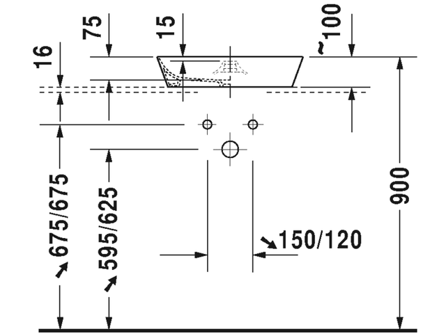Above-Counter Bathroom Sink B43686