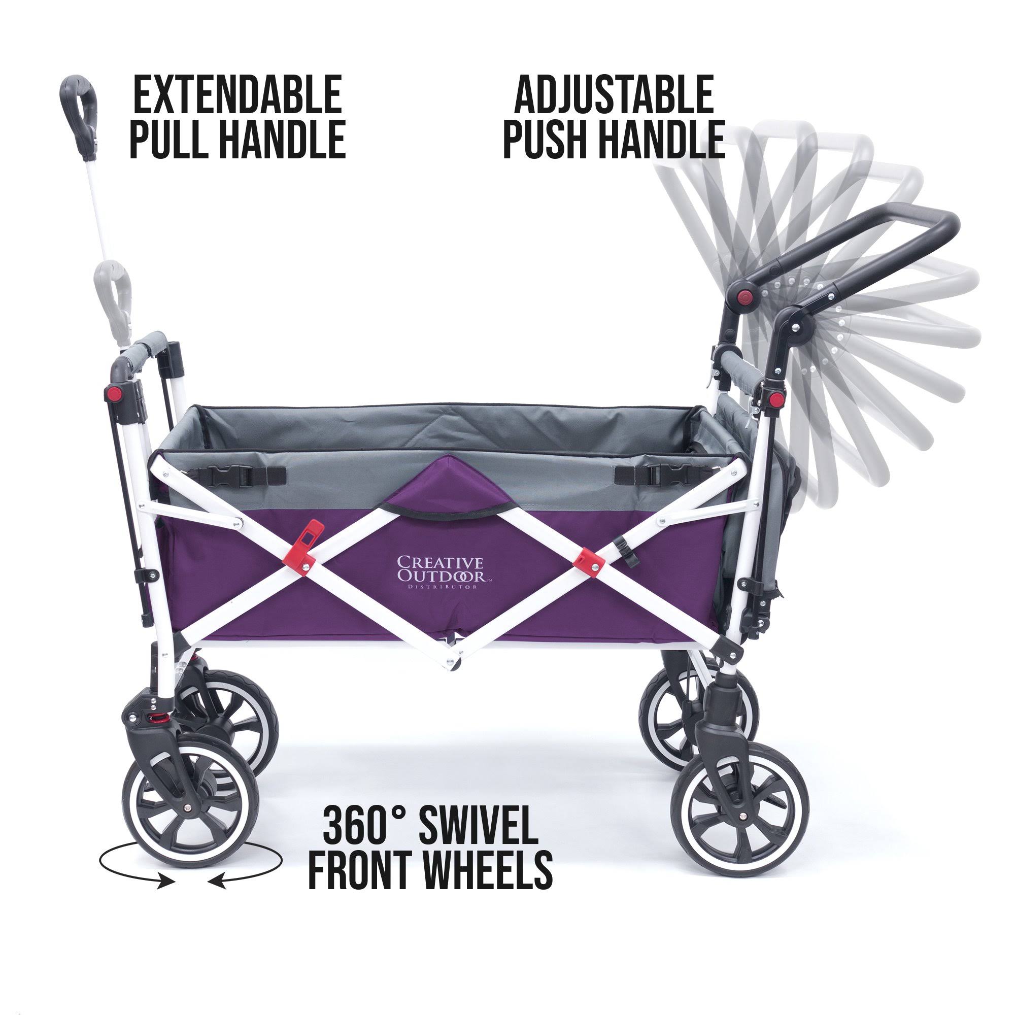 Purple Folding Wagon Stroller with Canopy X915505