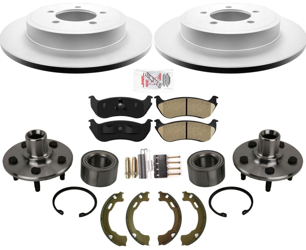 Rear Coated Rotors Brake Pads Hub Wheel Bearing D584