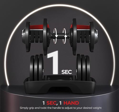 Adjustable Dumbbell Set 90LBS with Anti-Slip Handle P52123