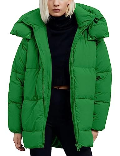 Womens Winter Hooded Quilted Puffer Jacket Mid-Length Down Padded Coat L909086