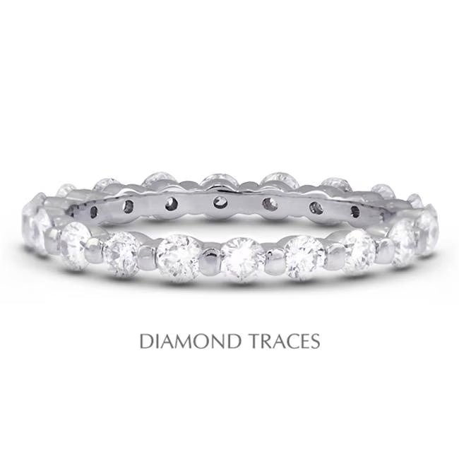Platinum 950 Bar Setting 1.06 Carat Total Natural Diamonds Eternity Ring M39644