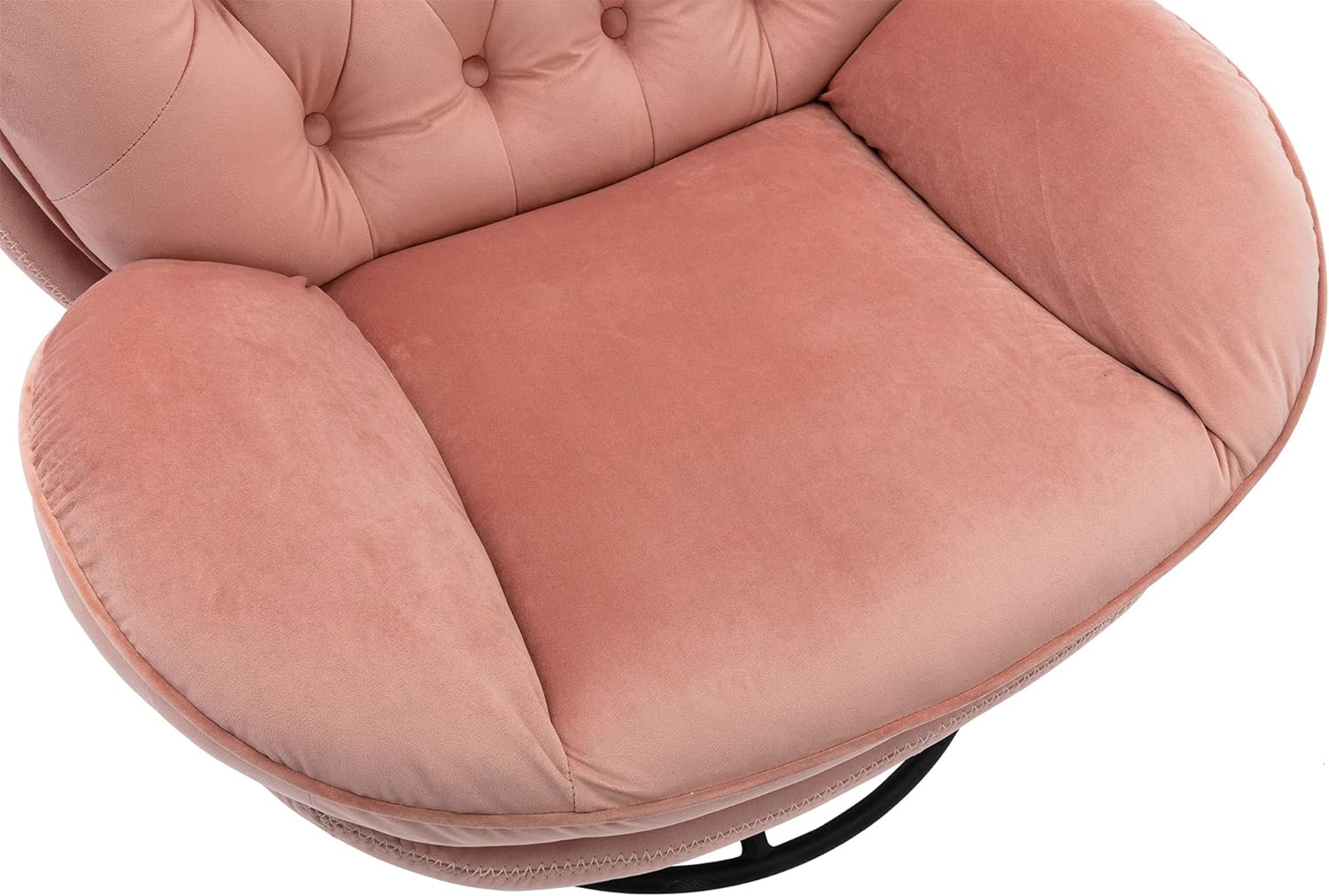 Swivel Velvet Lounge Chair with Ottoman and Metal Frame B5492
