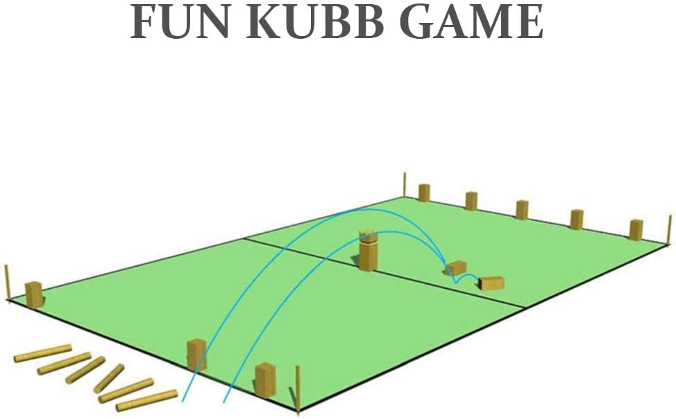 Kubb Yard Game Set Wooden with Carry Bag Y1783