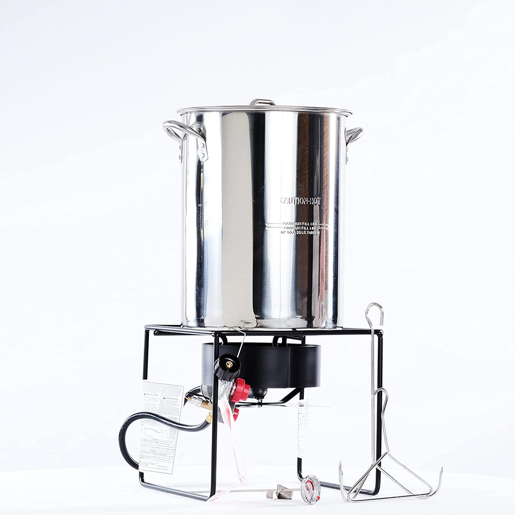 12 in. Welded Square Turkey Fryer Package with Stainless Steel Pot A151390